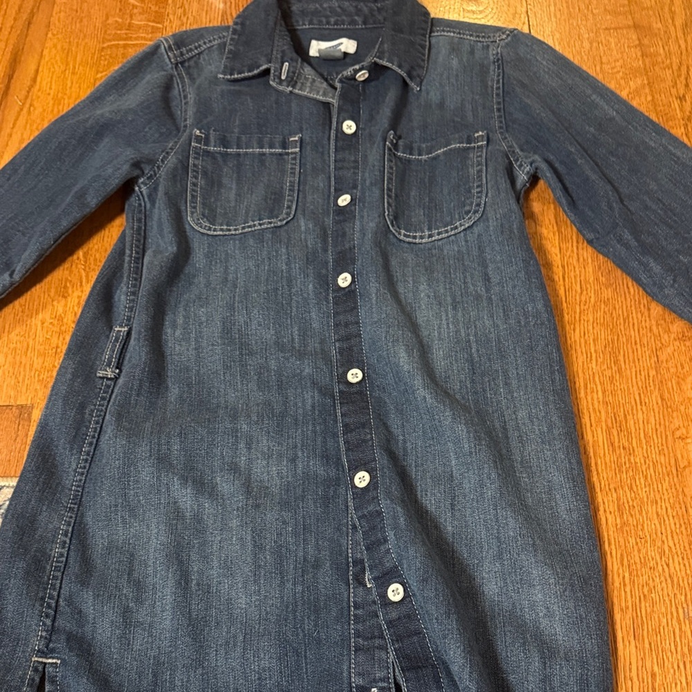 Denim Button-Up Shirt Dress Kids